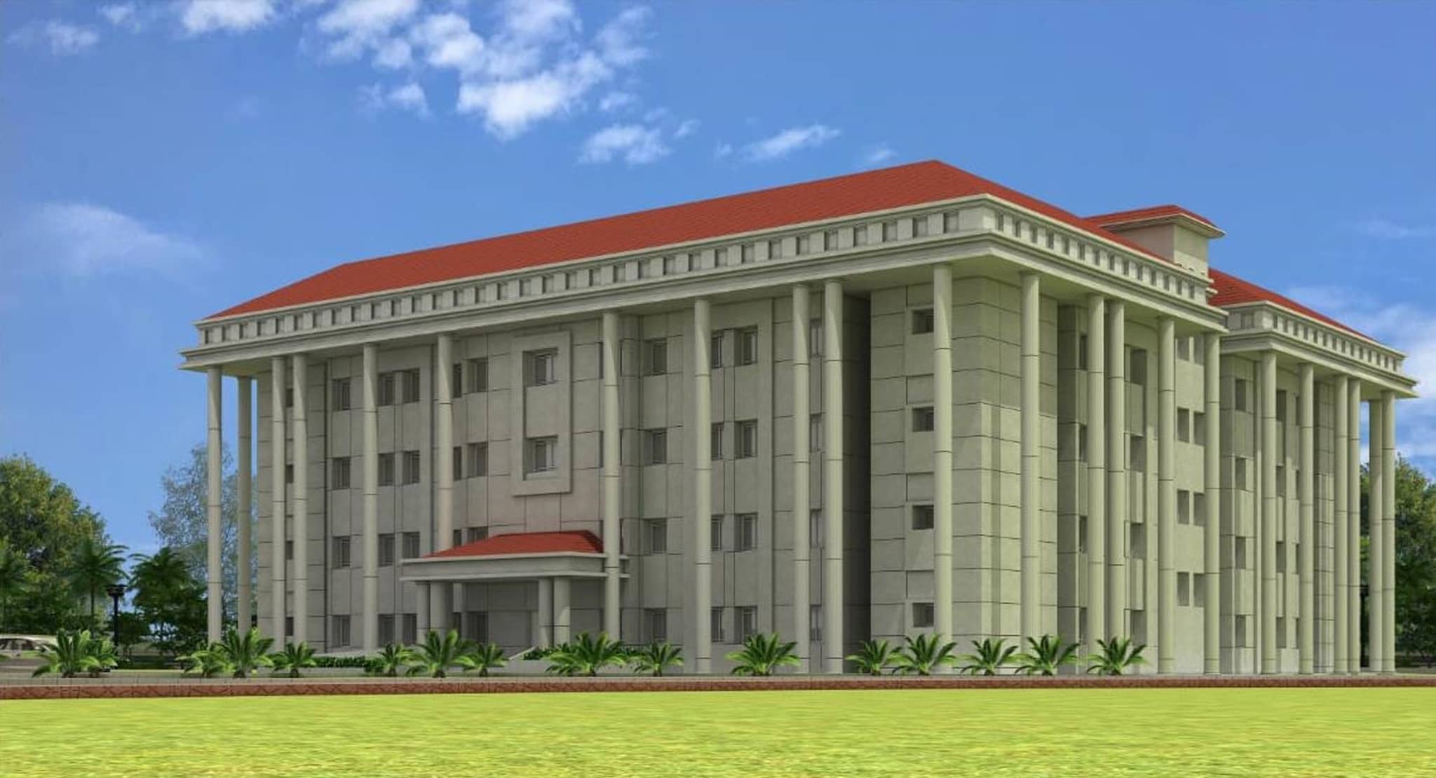The 200-cadet accommodation block at the Pakistan Naval Academy, PNS Rahbar, Manora, Karachi, architect's render